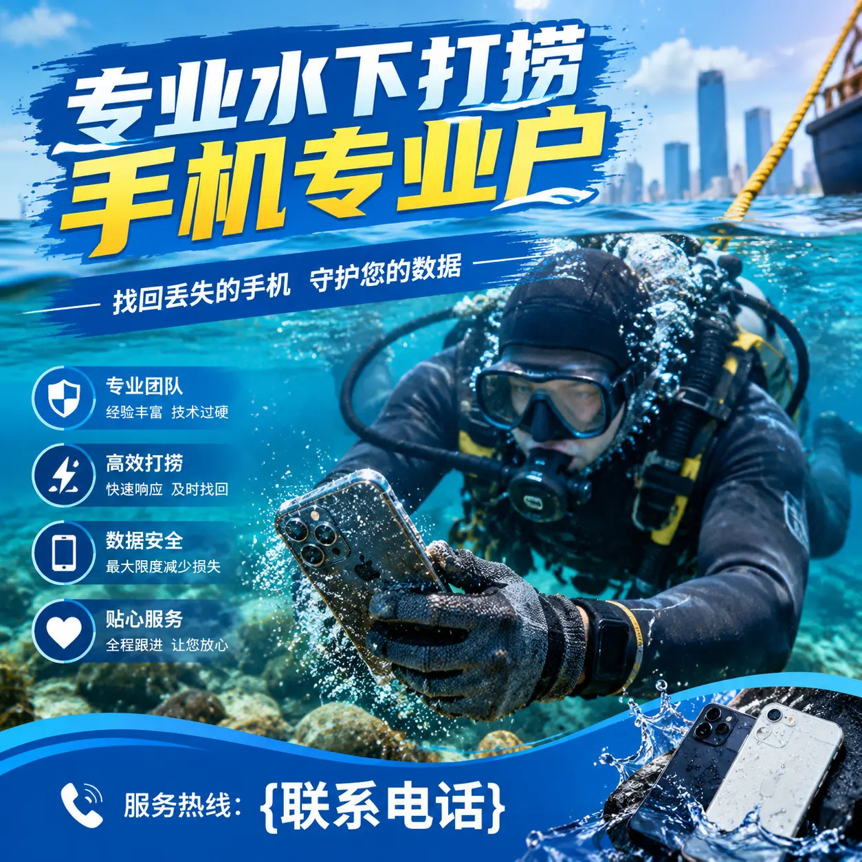 乌兰察布专业水下打捞手机专业户