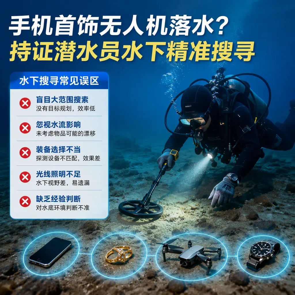 手机首饰无人机落水?乌兰察布持证潜水员水下精准搜寻